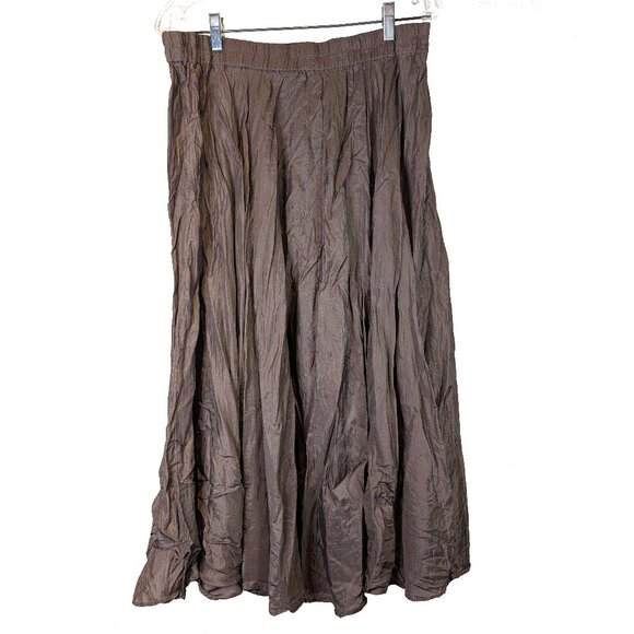 Winter Silks 100% Silk Taupe Skirt Size Large - Picture 1 of 2